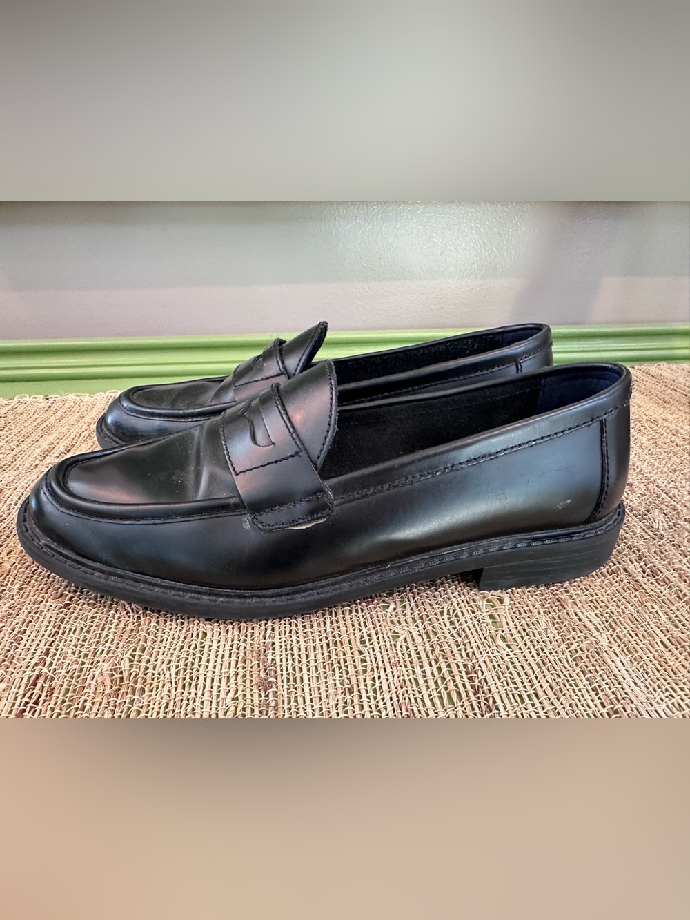 COLE HAAN womens 7 PINCH Penny Loafers SHOES black LEATHER comfort LUX Maine